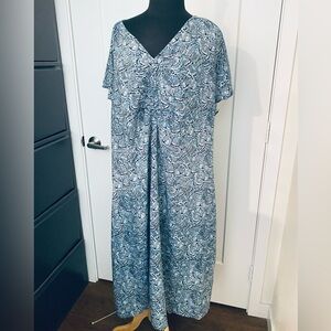 Blue Patterned Maxi Dress